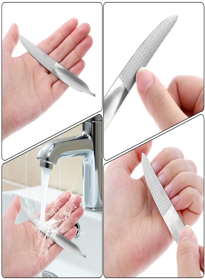 Bruislard Curved Nail File 4.9 inch Stainless Steel Double-Sided Toenail File for Thick Toenails Metal Finger Nail Buffer for Smooth, Shiny, Salon-Worthy Nails for Women and Men - Image 4